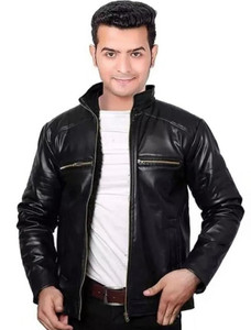 marvik Men Solid Leather Jacket - Image 1