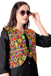UNIQUE MOMENTS Sleeveless Embroidered Women Jacket