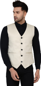 JIHUZUR Solid Men Waistcoat