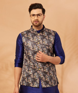 ARMAAN ETHNIC Sleeveless Printed Men Jacket