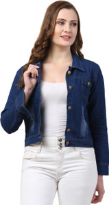 FUNDAY FASHION Full Sleeve Solid Women Denim Jacket