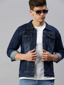 VOXATI Full Sleeve Solid Men Denim Jacket