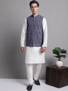 Jompers Men Kurta Churidar Ethnic Jacket Set