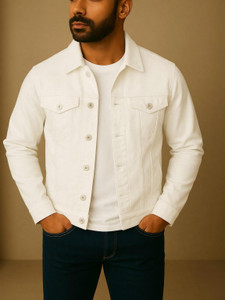 KASHIAN Full Sleeve Solid Men Denim Jacket