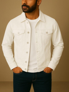 KASHIAN Full Sleeve Solid Men Denim Jacket