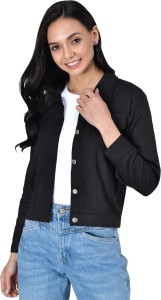 FIERY FALCON 3/4th Sleeve Solid Women Denim Jacket
