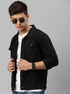 mevan Full Sleeve Solid Men Denim Jacket Blue - Image 5