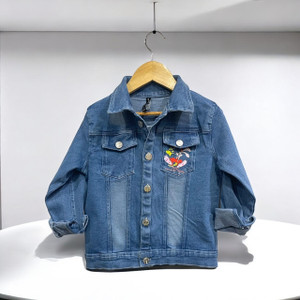 Mysha clothing Full Sleeve Printed Boys & Girls Denim Jacket