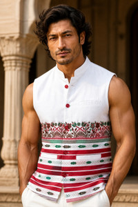 Adivasi Sleeveless Striped Men Jacket