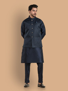 TRENDS OF ETHNIC Sleeveless Self Design Men Jacket