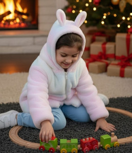 Elanpro Full Sleeve Self Design Girls Jacket