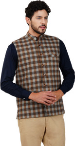 Vastraa Fusion Sleeveless Solid Men Jacket