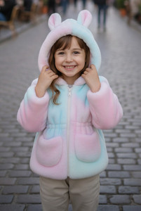 Elanpro Full Sleeve Self Design Girls Jacket