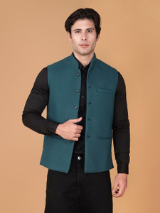 DEIFIC Sleeveless Solid Men Jacket