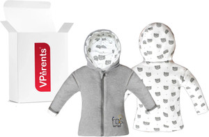 VParents Full Sleeve Solid Baby Boys & Baby Girls Jacket