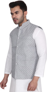 Aaryavar Sleeveless Checkered Men Jacket