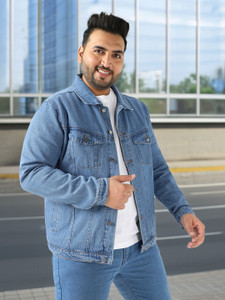 Urbano Plus Full Sleeve Solid Men Denim Jacket