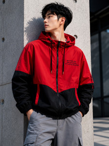 Five Doggies Full Sleeve Colorblock Men Jacket