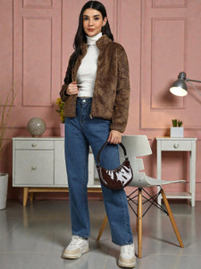 Moshe Full Sleeve Solid Women Jacket