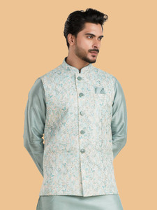 TRENDS OF ETHNIC Sleeveless Printed Men Jacket