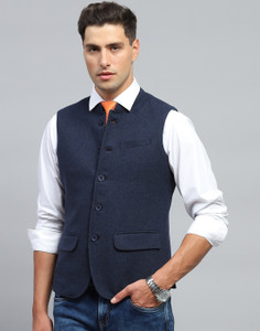 MONTE CARLO Sleeveless Solid Men Jacket