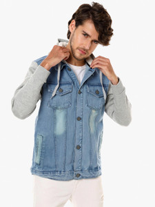 CAMPUS SUTRA Full Sleeve Solid Men Denim Jacket