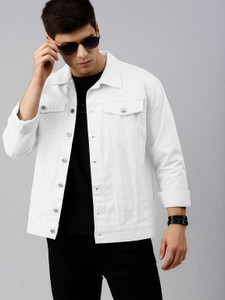 KASHIAN Full Sleeve Solid Men Denim Jacket