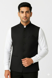 Styloketh Sleeveless Solid Men Jacket