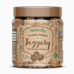 APLENTY Organic Jaggery | Desi Natural Gud Cubes | Gur Balls | Sugar Substitute Block Jaggery