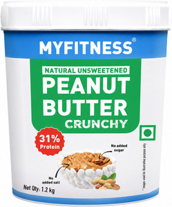 MYFITNESS Unsweetened Natural Peanut Butter Crunchy 31g