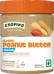 CROPINO Classic Peanut Butter Crunchy | Made with Roasted Peanuts | Gluten Free | High Protein | Cholesterol Free | Non GMO | Ready to Eat