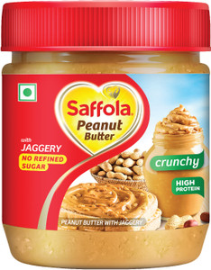 Saffola Peanut Butter with Jaggery, Crunchy, High Protein, No Refined Sugar