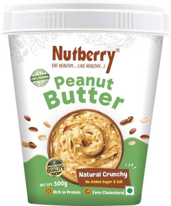 नटबरी Peanut Butter Natural Crunchy in Bucket 500 g