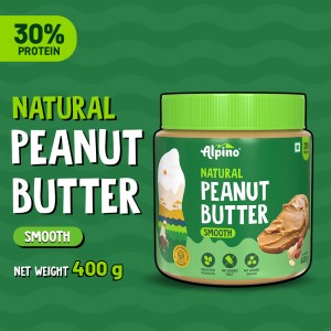 ALPINO Natural Peanut Butter Smooth Unsweetened 400 g