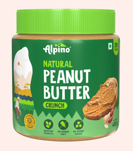 अल्पिनो Natural Peanut Butter Crunch Unsweetened 400 g