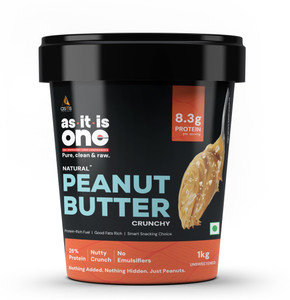 AS-IT-IS Nutrition One Peanut Butter Crunchy - High Protein, Healthy Fats & Fibre, No Added Sugar