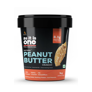 AS-IT-IS Nutrition One Peanut Butter Crunchy - High Protein, Healthy Fats & Fibre, No Added Sugar