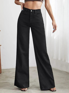 KOTTY Straight Fit Women Black Jeans