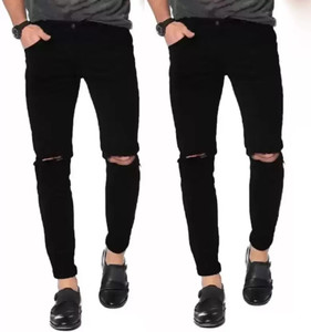 Creatywitty Skinny Men Black Jeans