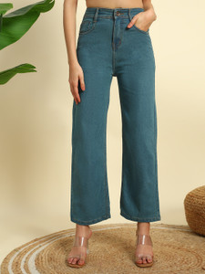 DENIM LOOK Flared Women Blue Jeans