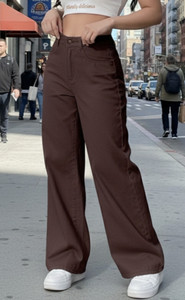 PINKLIT Relaxed Fit Women Brown Jeans