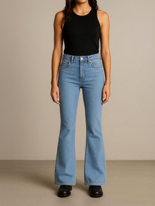 KASHIAN Flared Women Light Blue Jeans