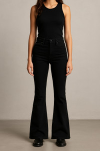 KASHIAN Flared Women Black Jeans