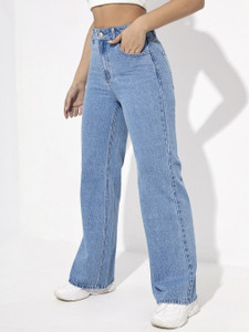 DENIM LOOK Flared Women Light Blue Jeans