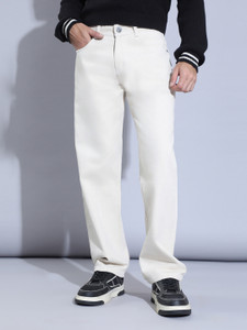 Hence Relaxed Fit Men White Jeans