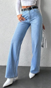 silver threads Boyfriend Women Light Blue Jeans