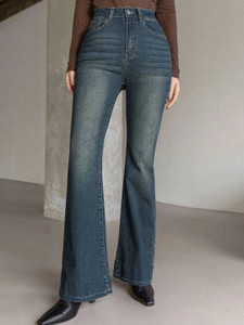EVABORN Boot-Leg Women Blue Jeans