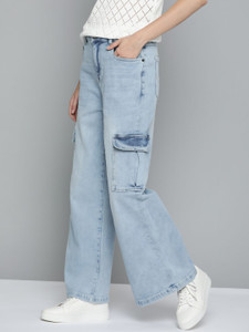 Mast & Harbour Flared Women Blue Jeans