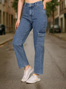 KASHIAN Boyfriend Women Dark Blue Jeans