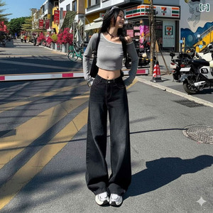 ristey Boyfriend Women Black Jeans